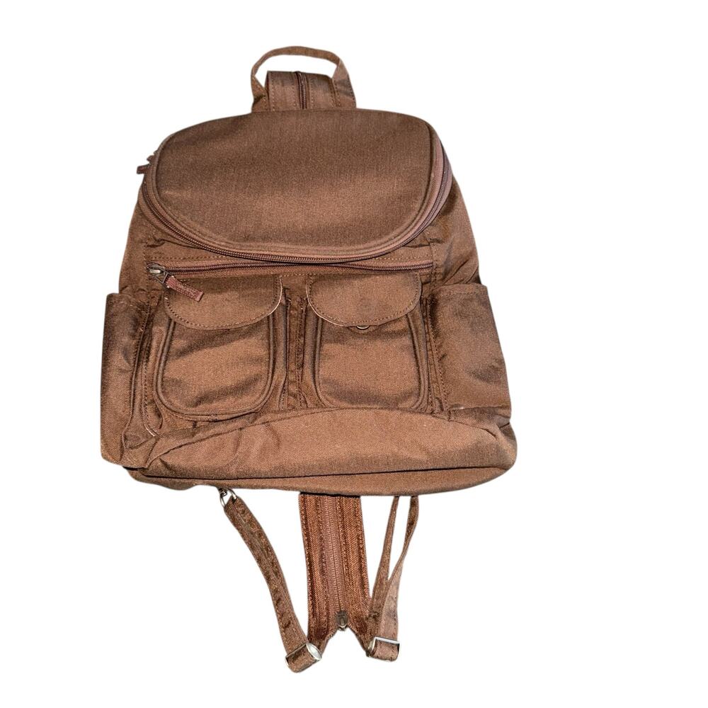 REI convertible backpack with Sling Zipper Brown w/silver hardware and pockets